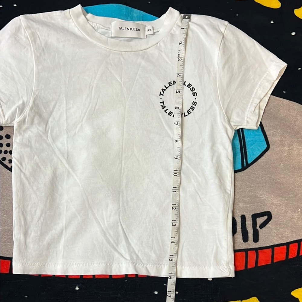 Talentless White Crop Top with Crew Neck and Logo - Picture 4 of 10